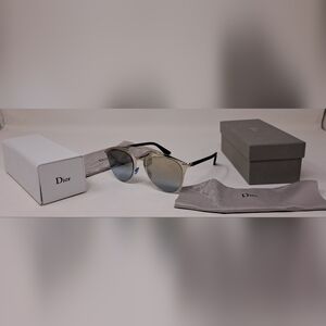 Christian Dior Womens Mirror Aviator Sunglasses Reflected SIlver 85LHD 52-21-140